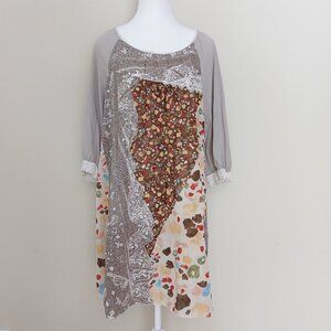 Super Hakka Feuille Japanese Brand Patchwork Dress Size 12